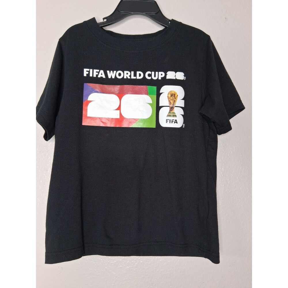 FIFA World Cup 2026 Boys XS 4/5 Soccer Graphic T-Shirt Black